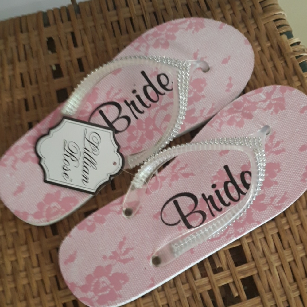 Lillian rose BRIDE flip flops. Size 7/8